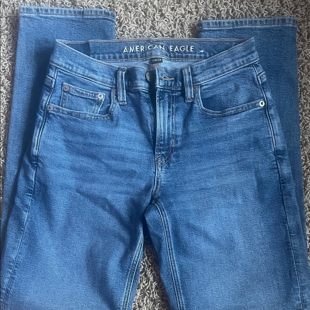 American Eagle Outfitters Women's Classic Blue Straight Leg Jeans